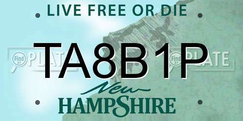 TA8B1P New Hampshire License Plate