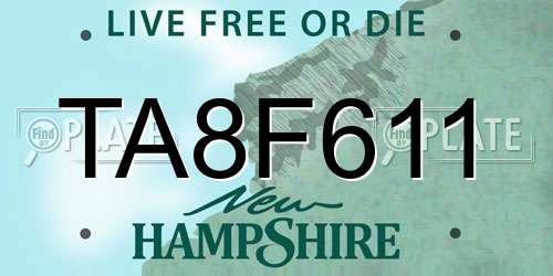 TA8F611 New Hampshire License Plate