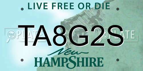 TA8G2S New Hampshire License Plate
