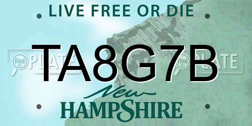 TA8G7B New Hampshire License Plate
