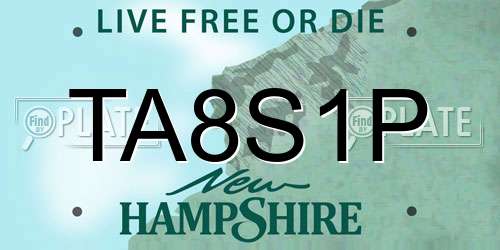 TA8S1P New Hampshire License Plate