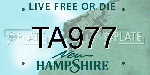 TA977 New Hampshire License Plate