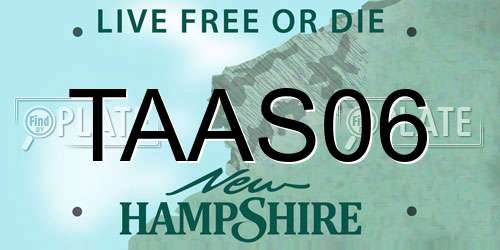 TAAS06 New Hampshire License Plate