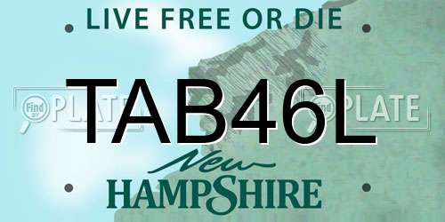 TAB46L New Hampshire License Plate