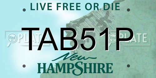 TAB51P New Hampshire License Plate
