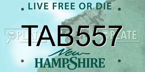 TAB557 New Hampshire License Plate
