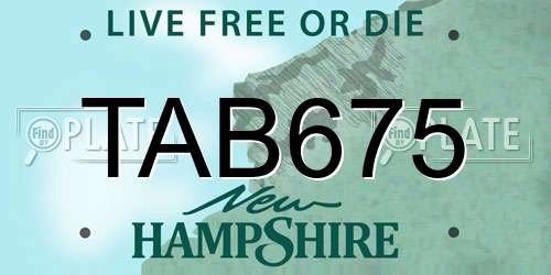 TAB675 New Hampshire License Plate
