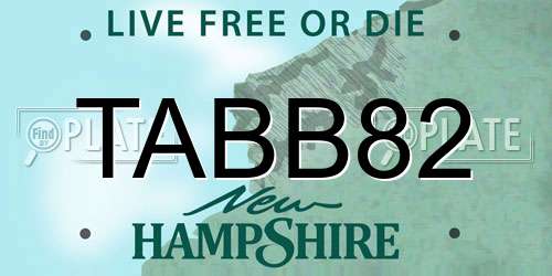 TABB82 New Hampshire License Plate
