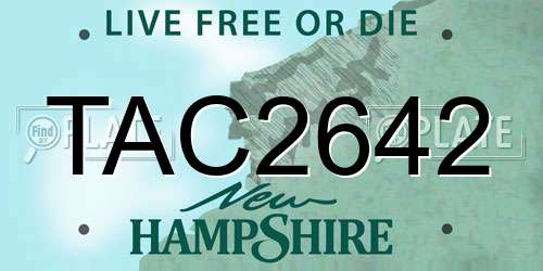 TAC2642 New Hampshire License Plate