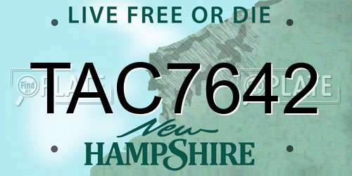 TAC7642 New Hampshire License Plate