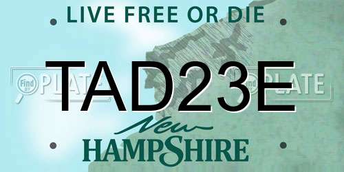 TAD23E New Hampshire License Plate