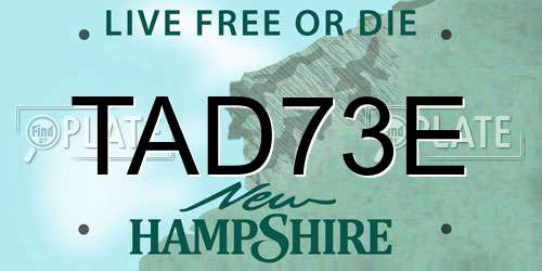 TAD73E New Hampshire License Plate