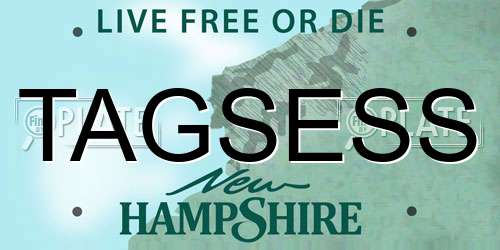 TAGSESS New Hampshire License Plate