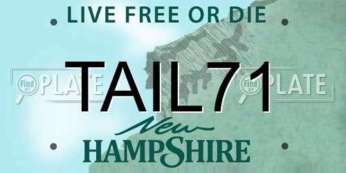 TAIL71 New Hampshire License Plate