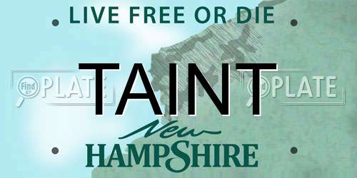 TAINT New Hampshire License Plate