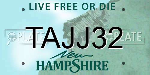 TAJJ32 New Hampshire License Plate