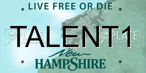 TALENT1 New Hampshire License Plate