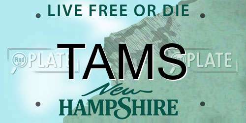TAMS New Hampshire License Plate
