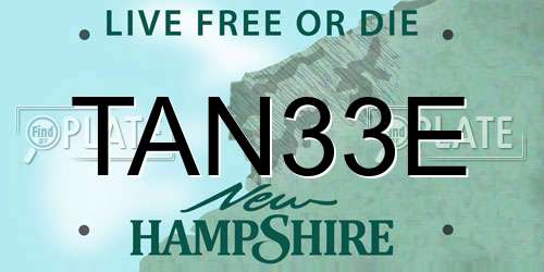 TAN33E New Hampshire License Plate