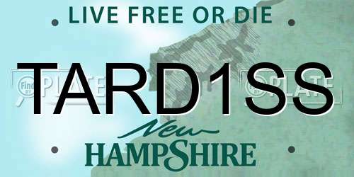 TARD1SS New Hampshire License Plate