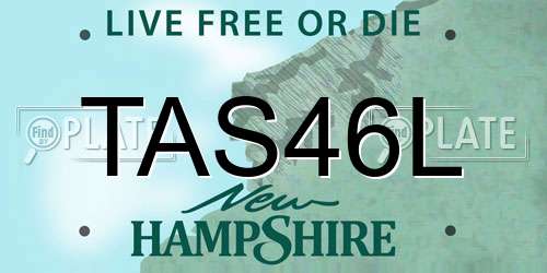 TAS46L New Hampshire License Plate