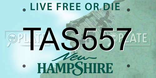 TAS557 New Hampshire License Plate