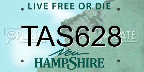 TAS628 New Hampshire License Plate