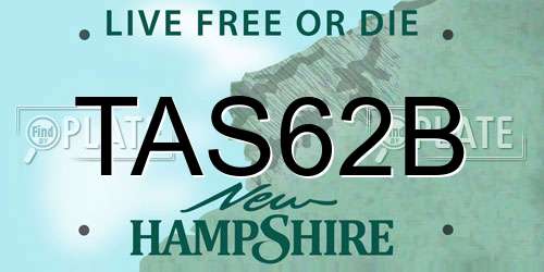 TAS62B New Hampshire License Plate