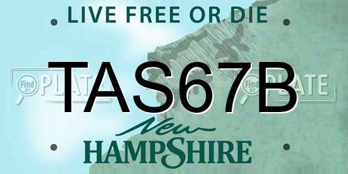 TAS67B New Hampshire License Plate