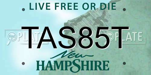 TAS85T New Hampshire License Plate