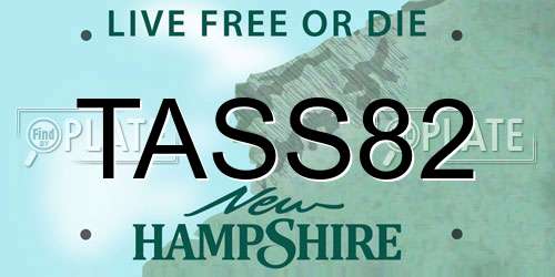 TASS82 New Hampshire License Plate