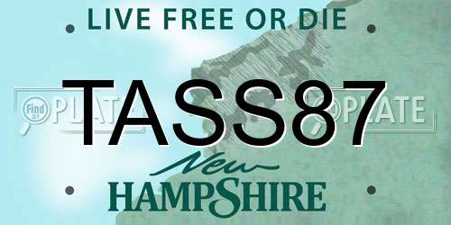 TASS87 New Hampshire License Plate