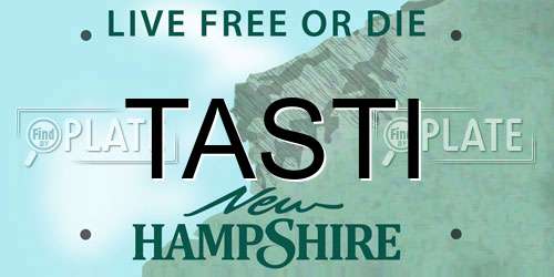 TASTI New Hampshire License Plate