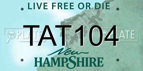 TAT104 New Hampshire License Plate