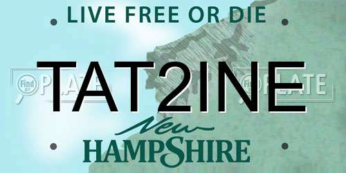 TAT2INE New Hampshire License Plate