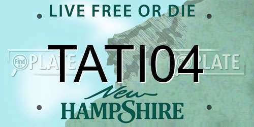 TATI04 New Hampshire License Plate