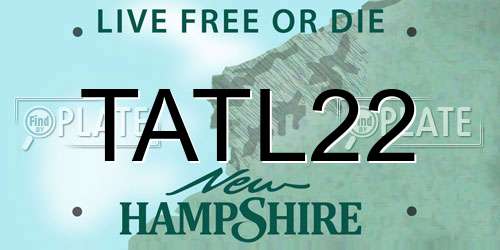 TATL22 New Hampshire License Plate