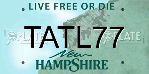 TATL77 New Hampshire License Plate