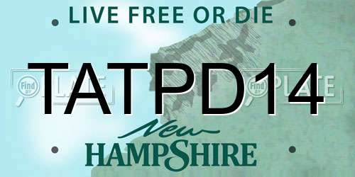TATPD14 New Hampshire License Plate