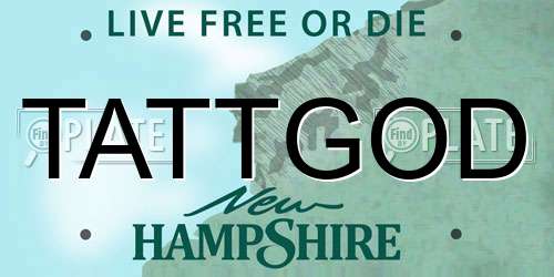 TATTGOD New Hampshire License Plate