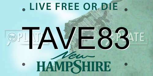 TAVE83 New Hampshire License Plate
