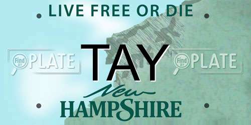 TAY New Hampshire License Plate