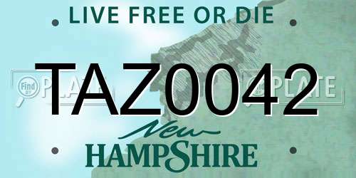 TAZ0042 New Hampshire License Plate