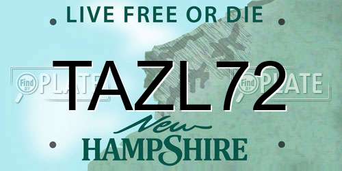 TAZL72 New Hampshire License Plate