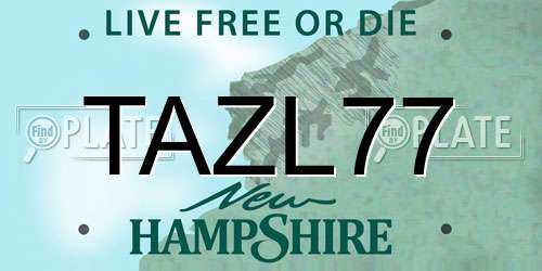 TAZL77 New Hampshire License Plate