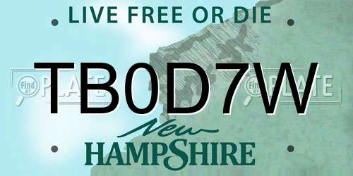 TB0D7W New Hampshire License Plate
