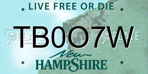 TB0O7W New Hampshire License Plate
