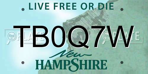 TB0Q7W New Hampshire License Plate