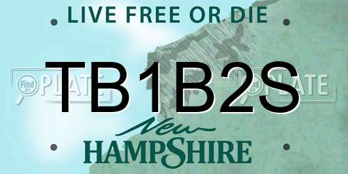 TB1B2S New Hampshire License Plate