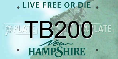 TB200 New Hampshire License Plate